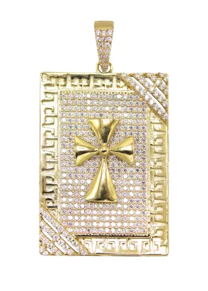 10K Gold  Dog Tag Pendant