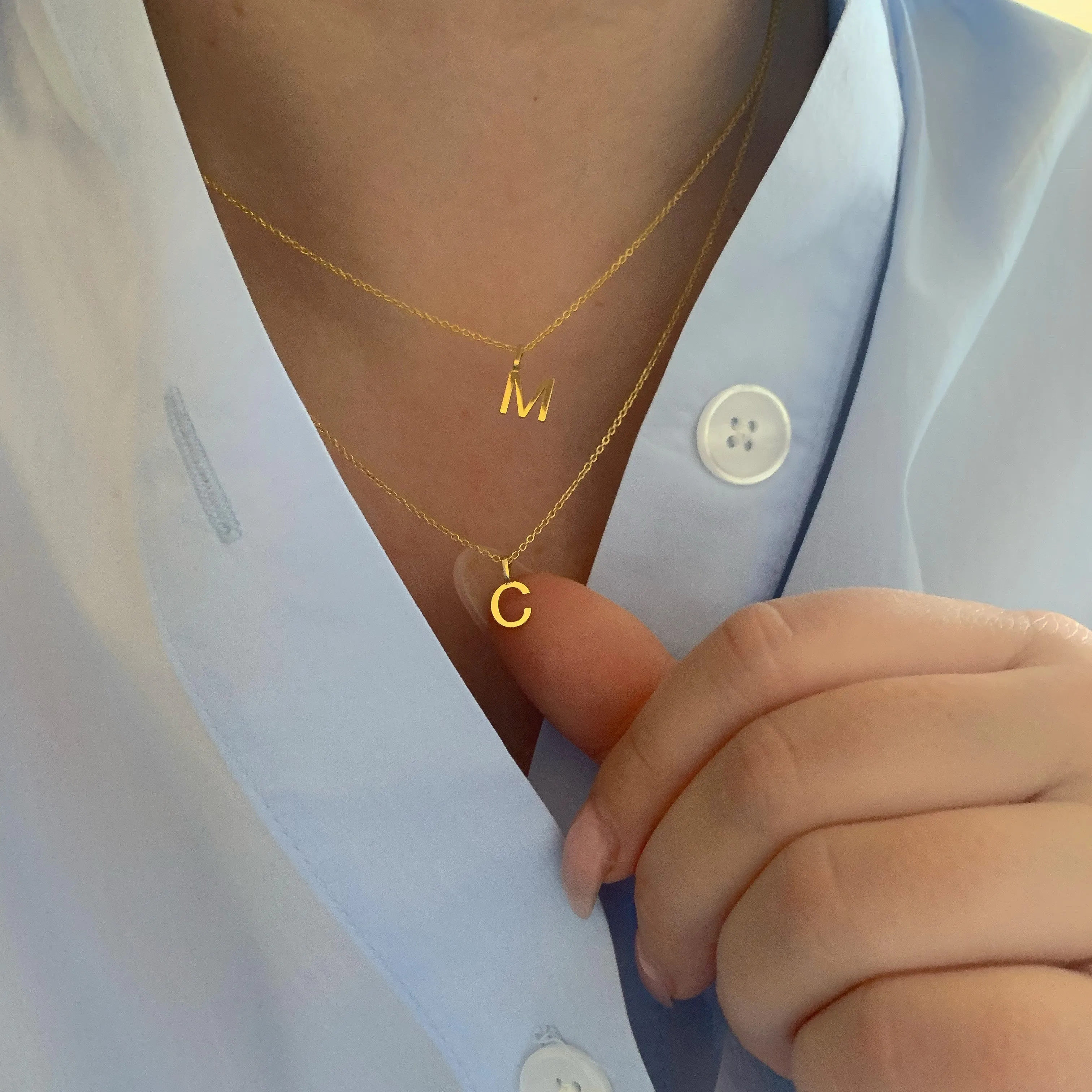 10K Gold Initial Necklace