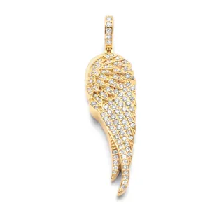 10k Yellow Gold Angel Wing Diamond Pendant 1.52ctw