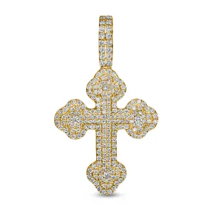 10K Yellow Gold Diamond Cross Pendant 1.54 ctw