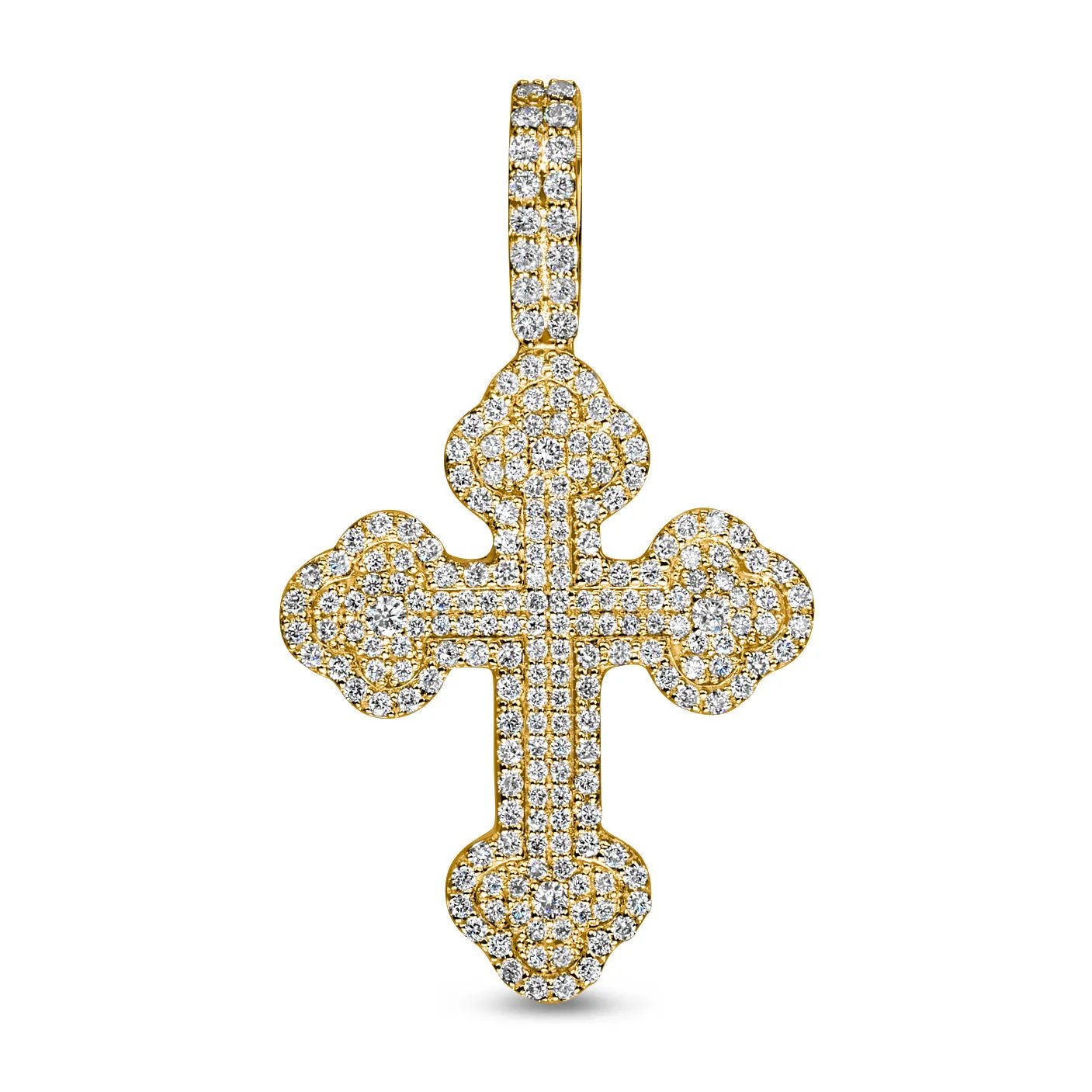 10K Yellow Gold Diamond Cross Pendant 1.54 ctw