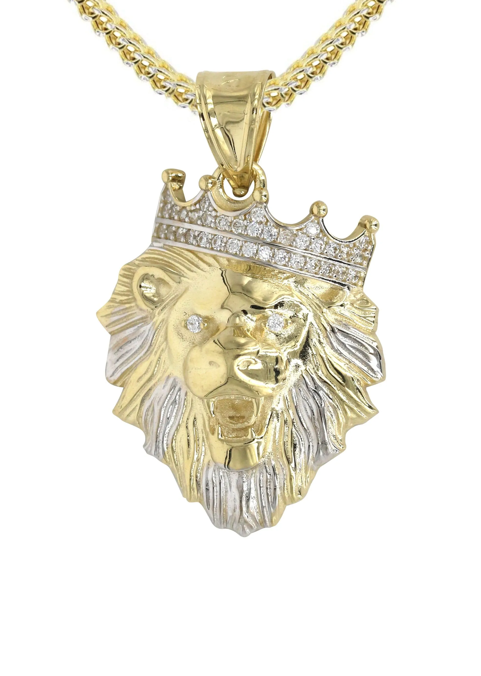 10K Yellow Gold Lion Head Necklace | Appx 16.3 Grams