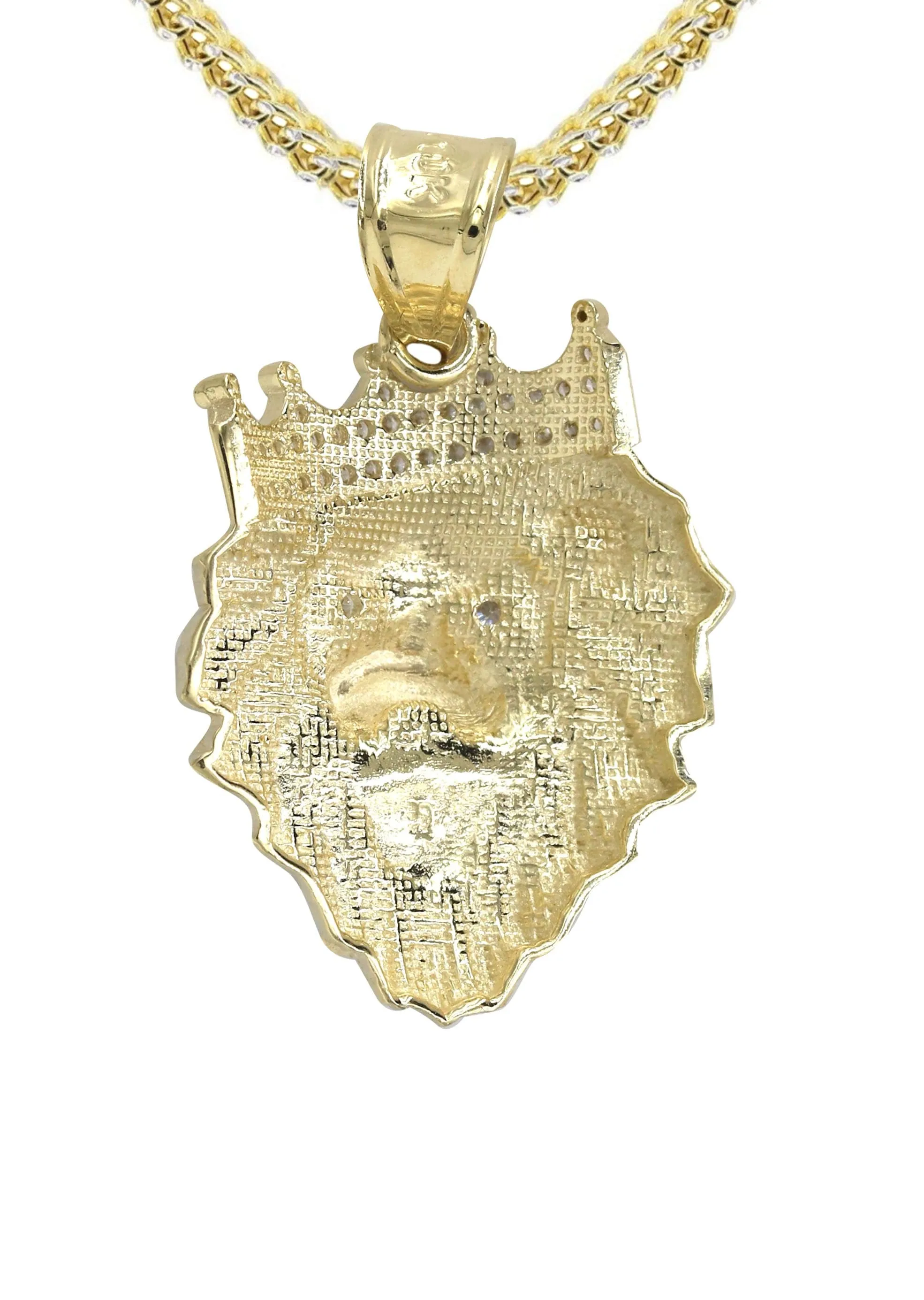 10K Yellow Gold Lion Head Necklace | Appx 16.3 Grams