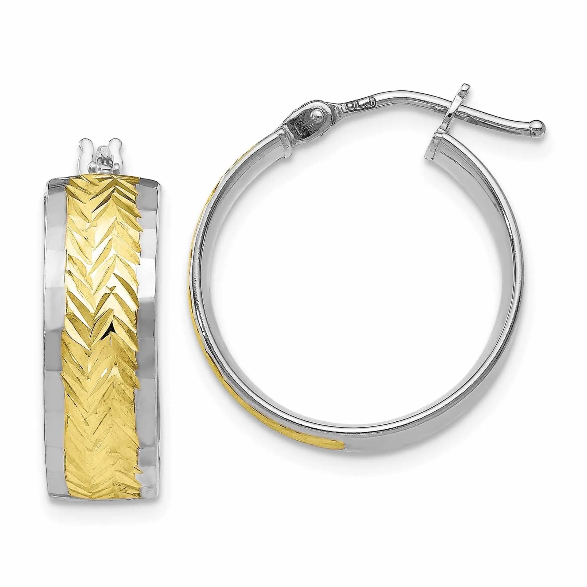 10kt White Gold Yellow Rhodium D.C Earrings