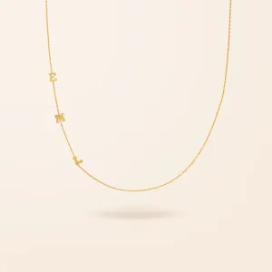 14K Gold Asymmetrical Initial Necklace