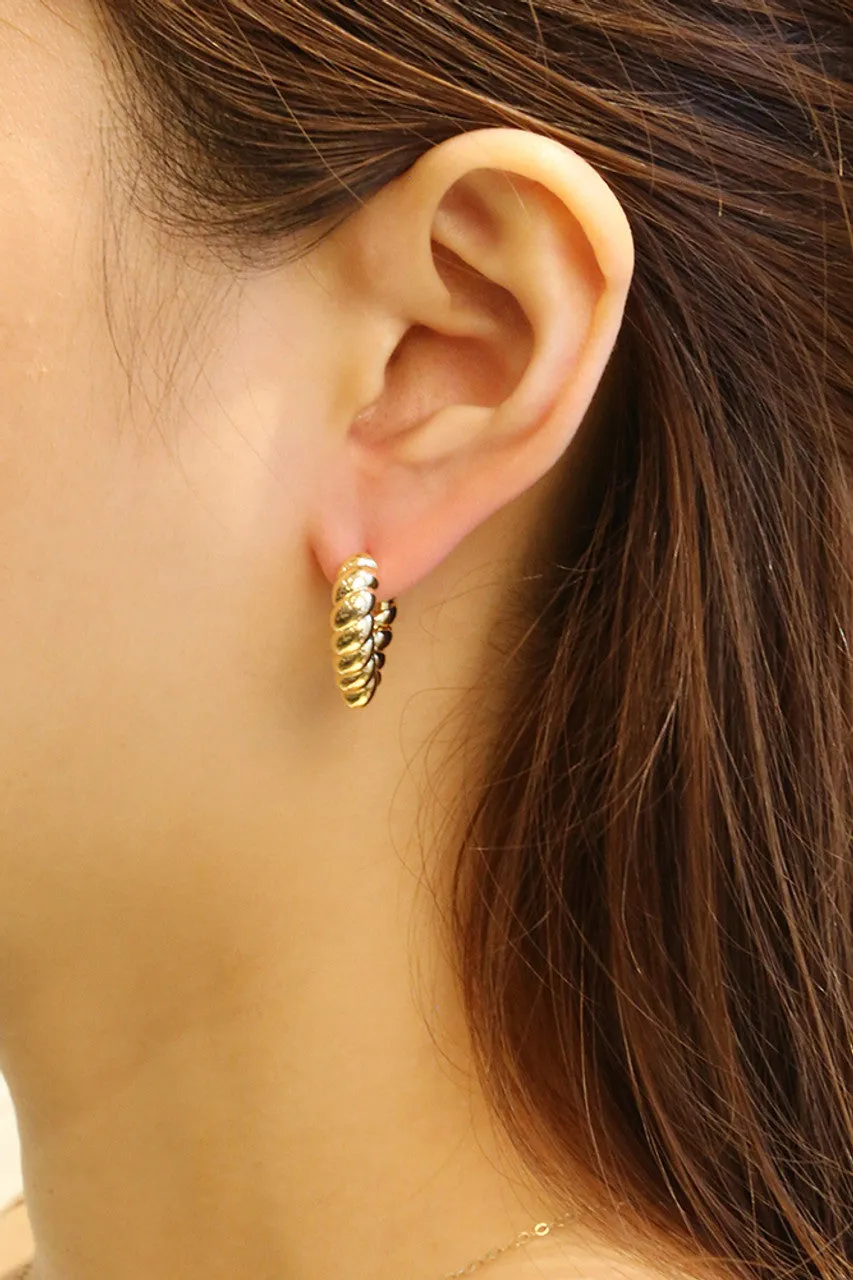 14K Gold Dipped Twisted Heart Earrings