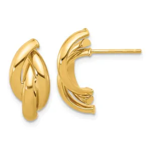 14k Gold Polished Twist Earrings