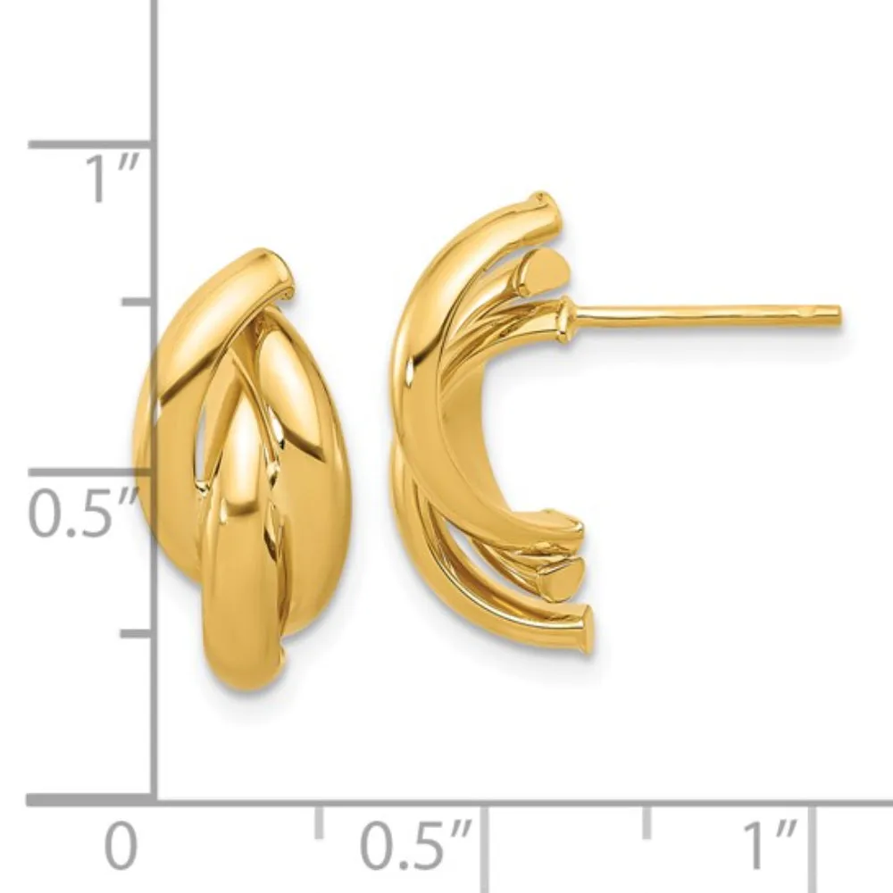 14k Gold Polished Twist Earrings