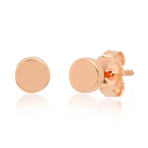 14k Gold Small Circle Stud Earrings