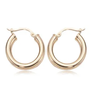 14k Gold Tube Hoop Earrings