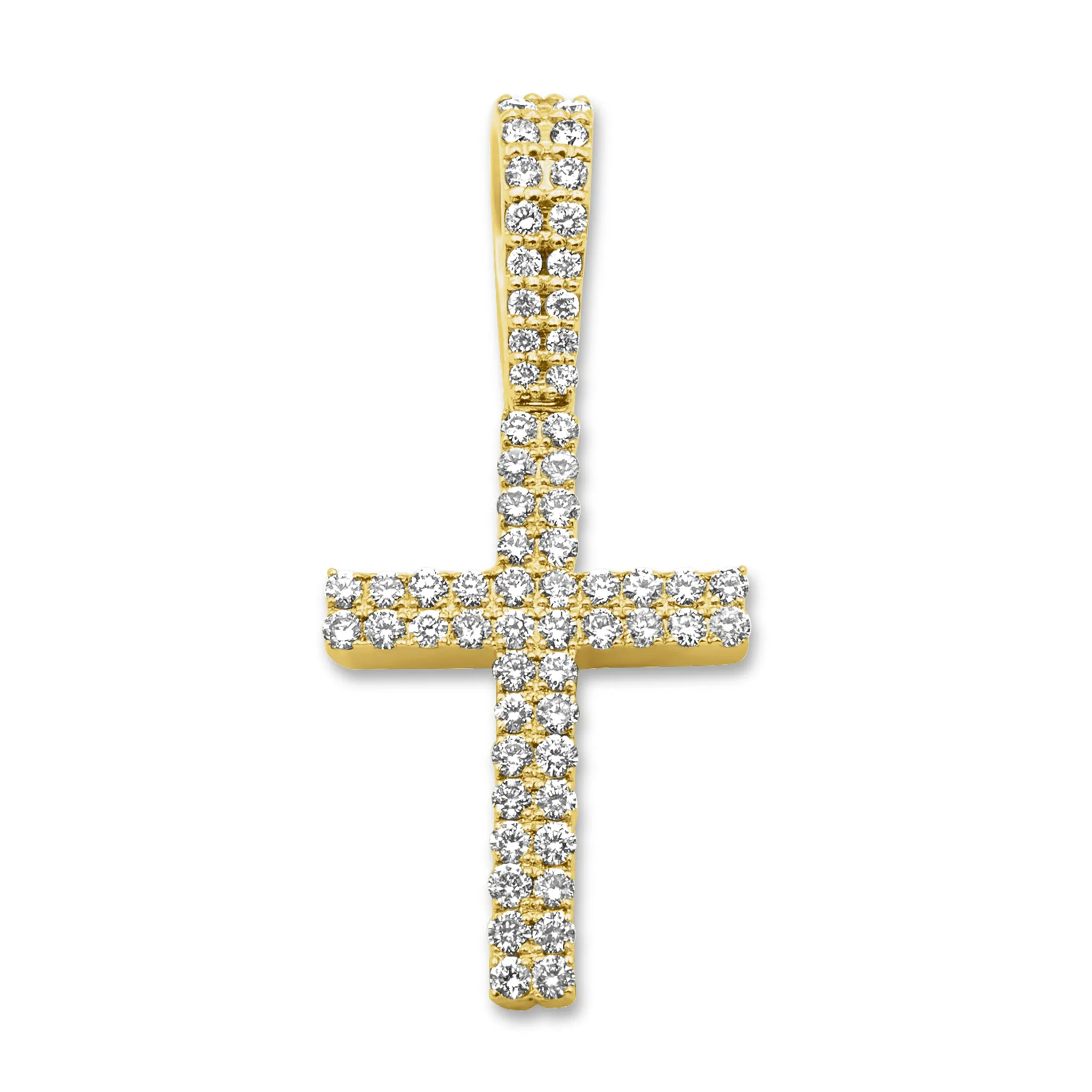 14K Rose Gold Diamond Cross Pendant 1.08 ctw