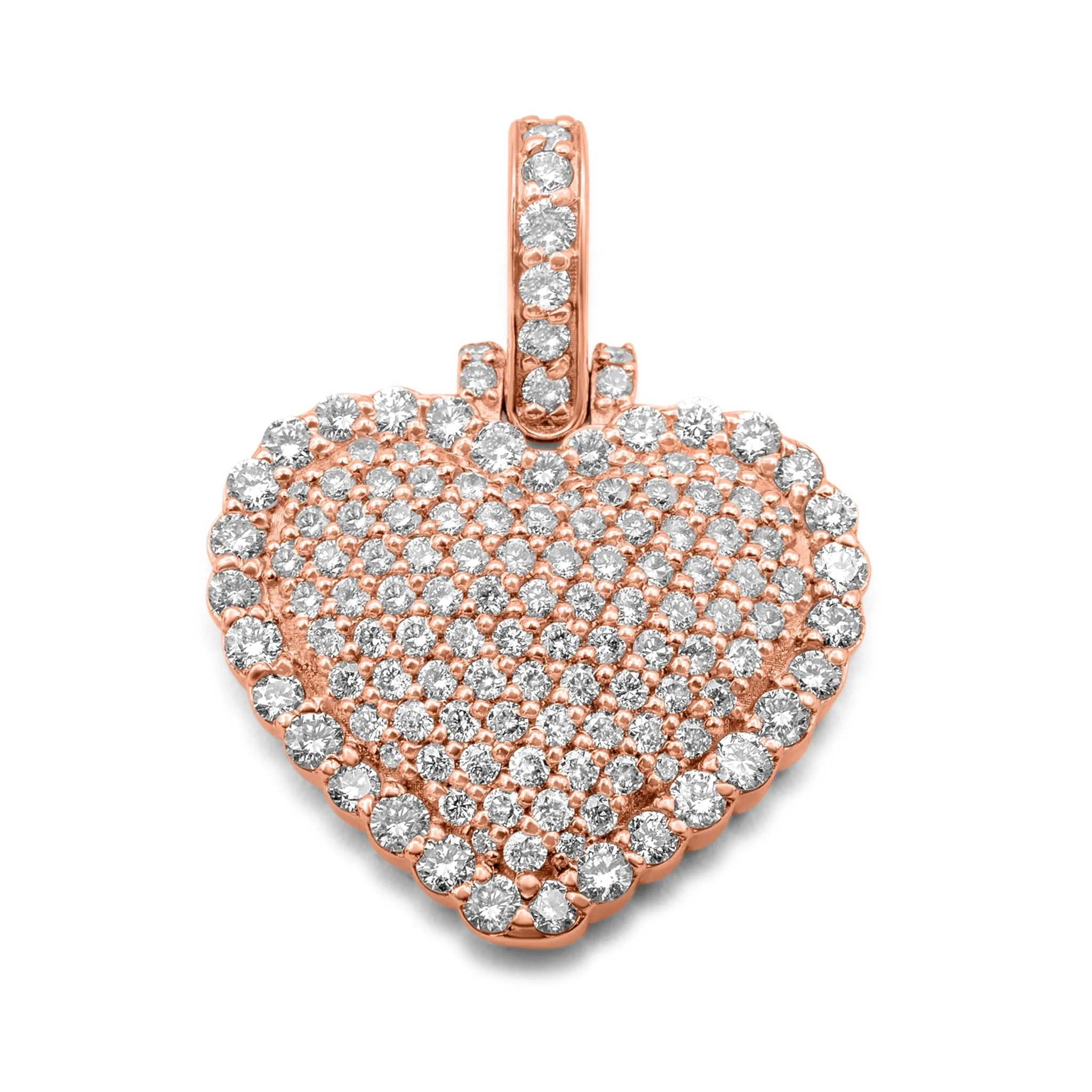 14k Rose Gold Diamond Heart Pendant 0.78 ctw