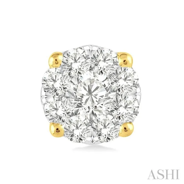 1/6 Ctw Lovebright Round Cut Diamond Stud Earrings in 14K Yellow Gold