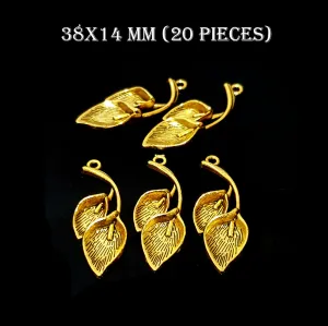 20 PCS PACK LEAF CHARMS PENDANTS