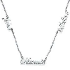 3 Inscriptions Multiple Name Necklace in 18k gold plating