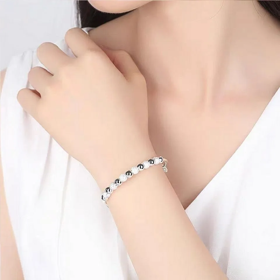 925 sterling silver Luxury Beads bracelets Bangles cute for women fashion party wedding jewelry Adjustable