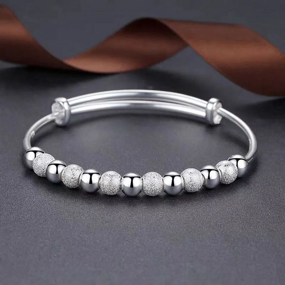 925 sterling silver Luxury Beads bracelets Bangles cute for women fashion party wedding jewelry Adjustable