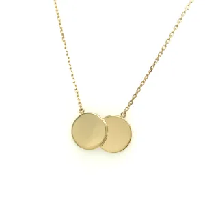 9ct Yellow Gold Double Disc Pendant