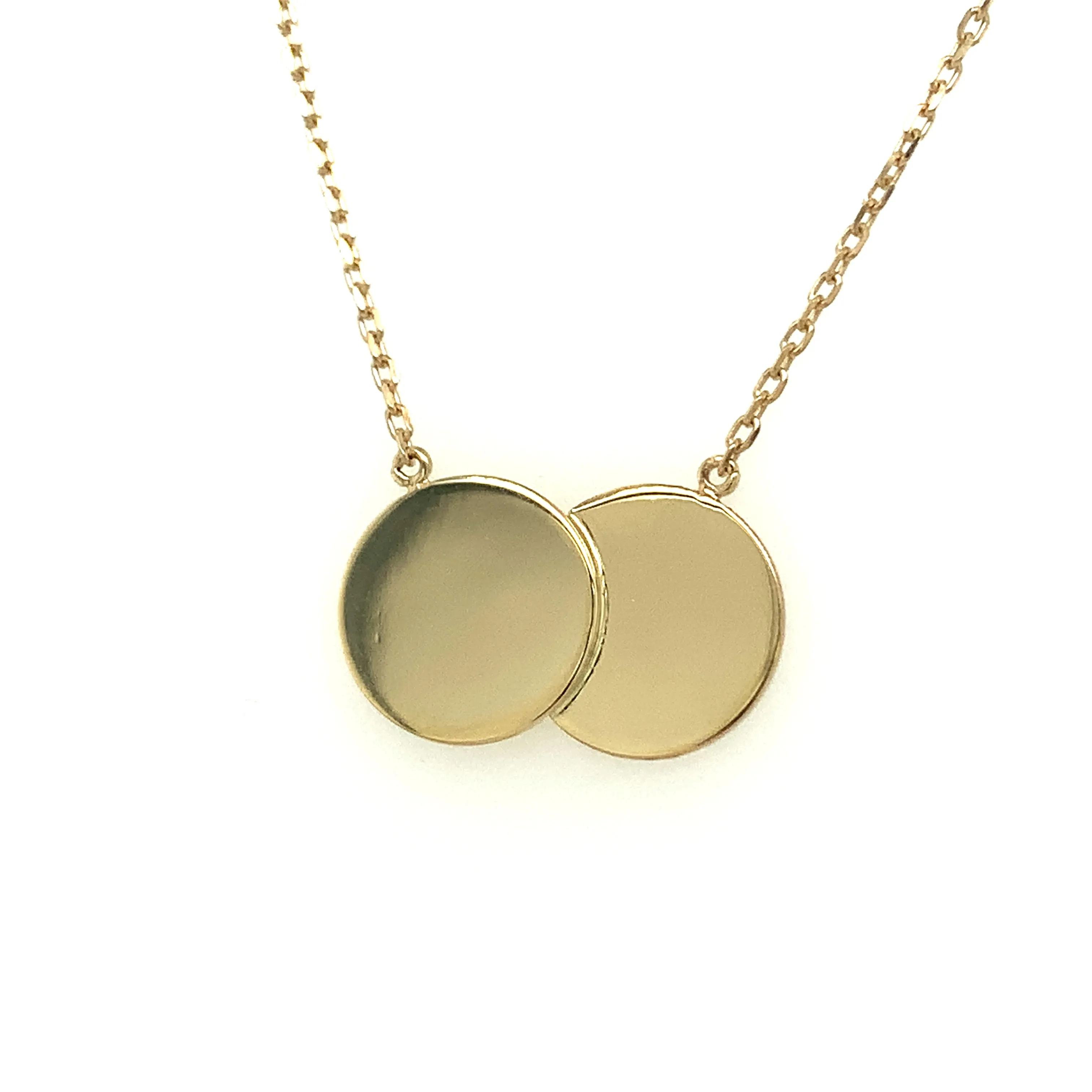 9ct Yellow Gold Double Disc Pendant