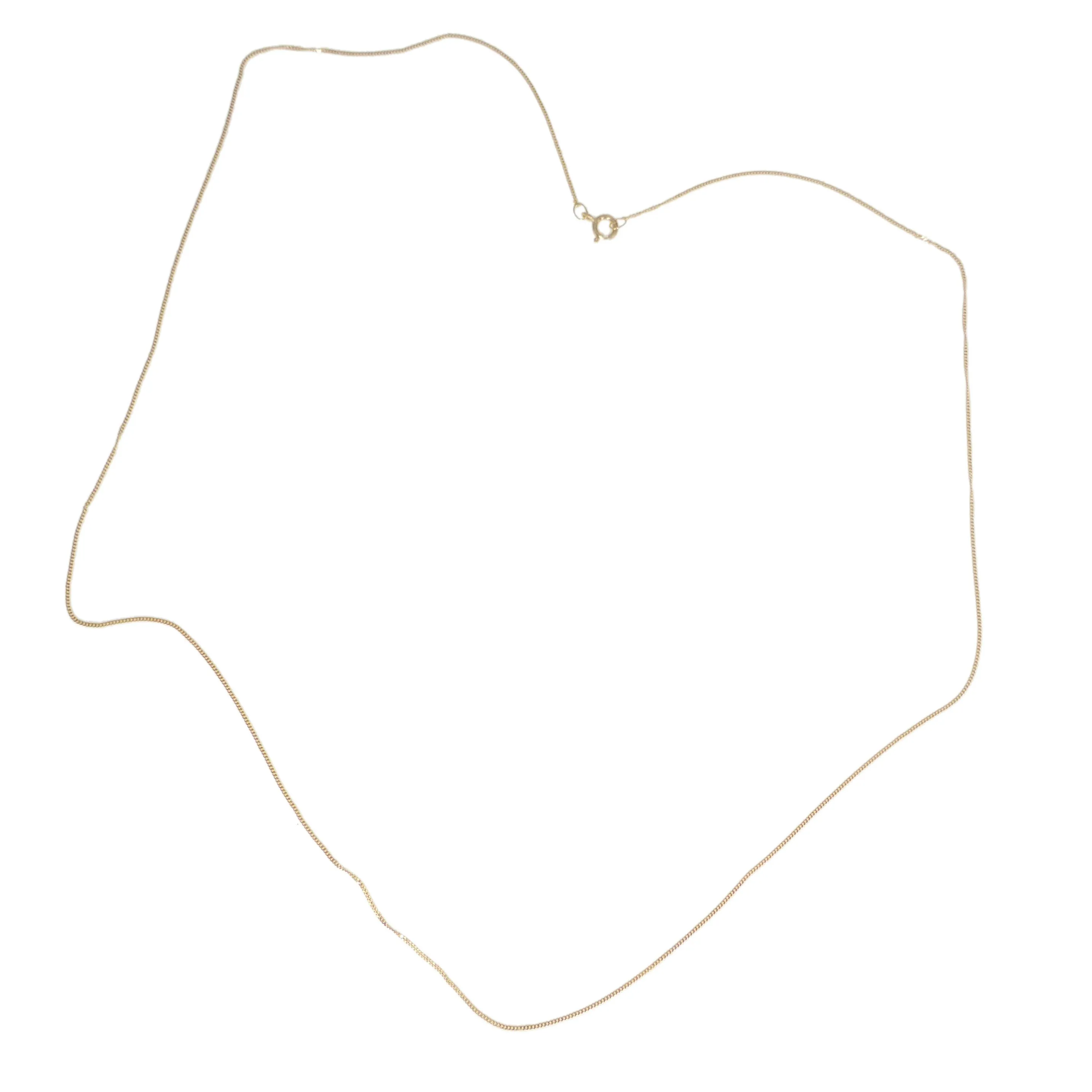 9ct Yellow Gold Lightweight Pendant Curb Chain - 18 inches