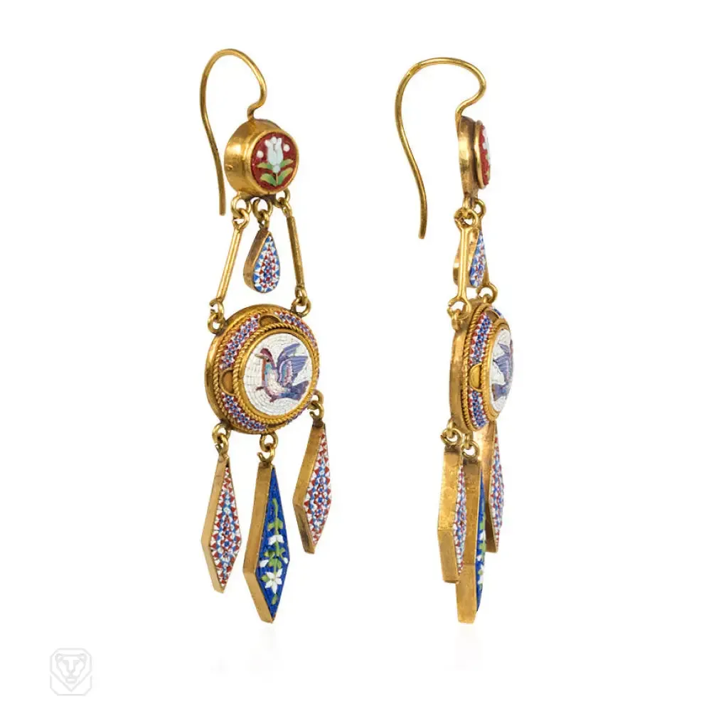 Antique micromosaic earrings, Vatican