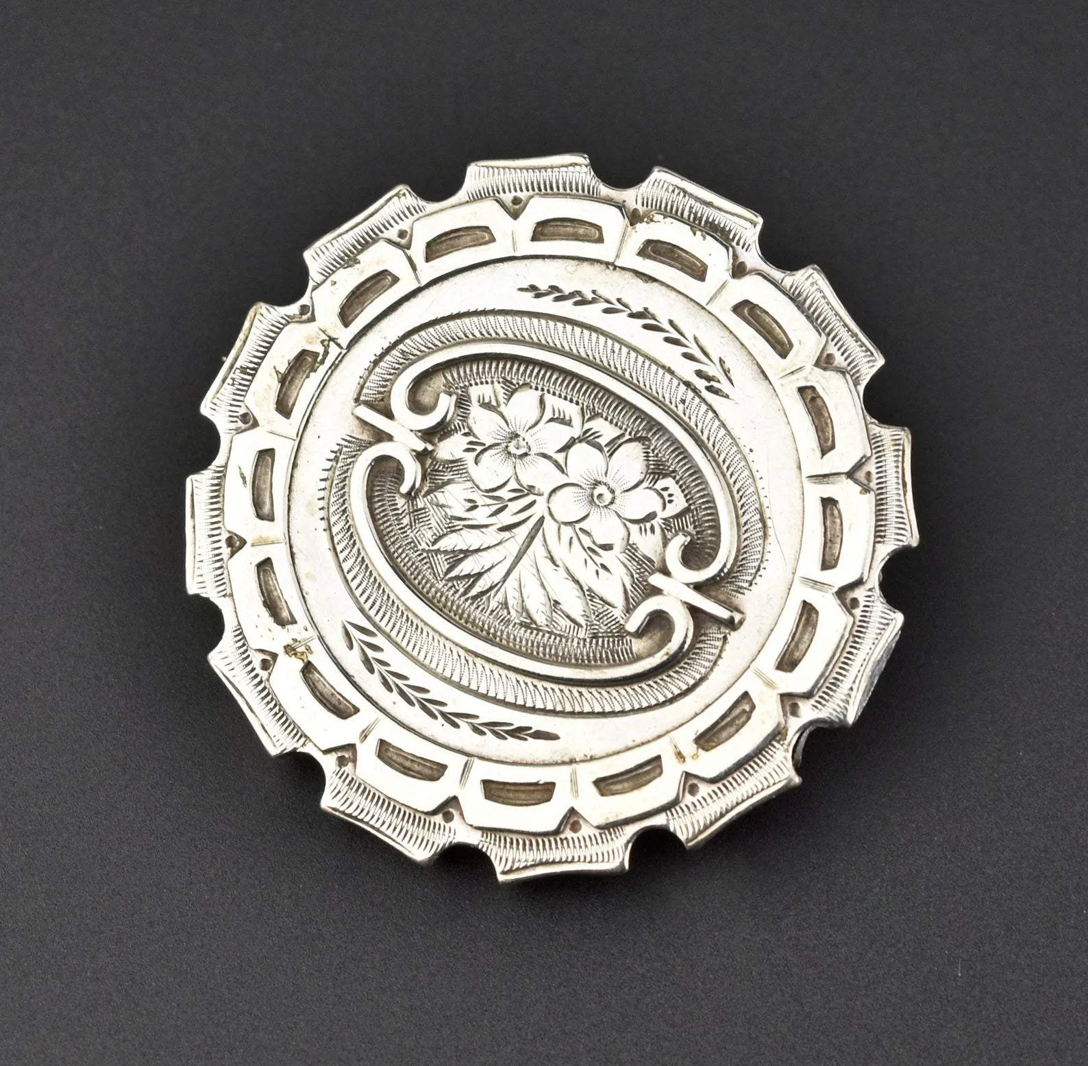 Antique Victorian Silver Brooch Pin SOLD