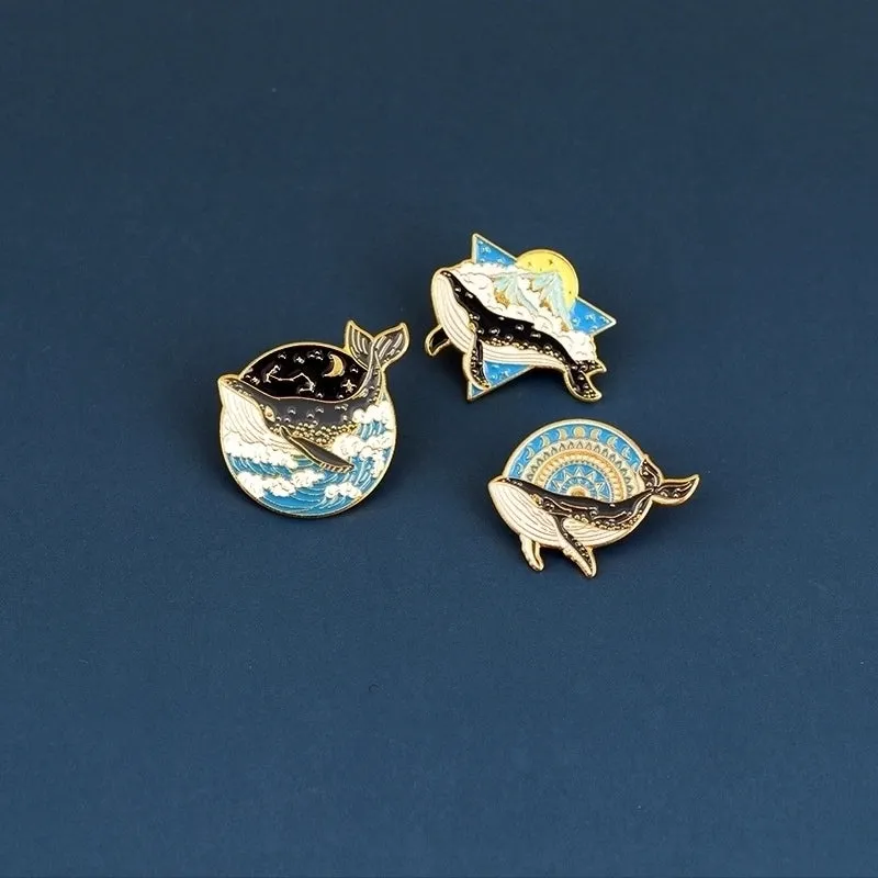 Beach Modern Style Pin Animal Whale Alloy Plating Unisex Brooches