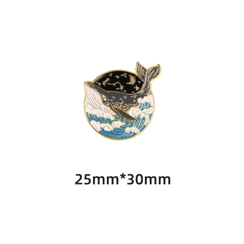 Beach Modern Style Pin Animal Whale Alloy Plating Unisex Brooches