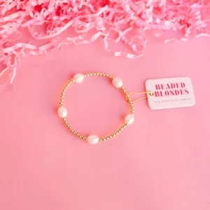 Beaded Blondes - Pearl Poppi Bracelet in Gold