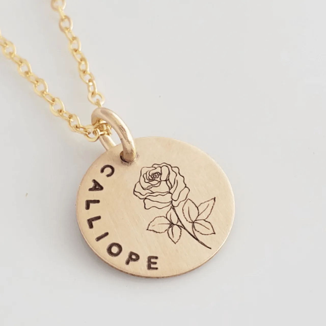 Birth Flower Necklace with Name