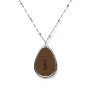 Blessed Oval Necklace -  brown