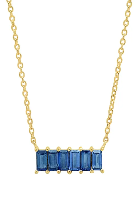 Blue Sapphire Baguette Staple Necklace