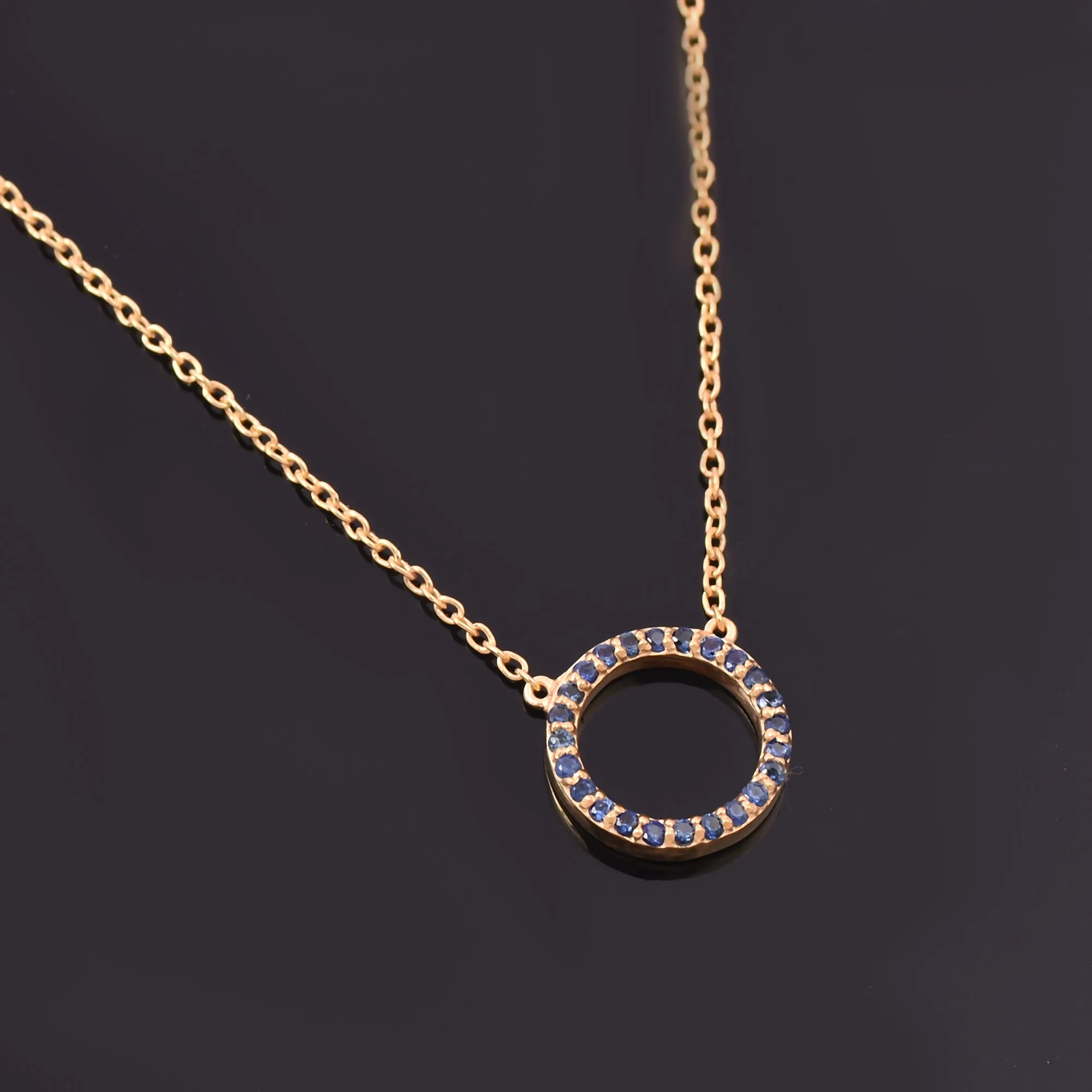 Blue Sapphire Full Circle Necklace