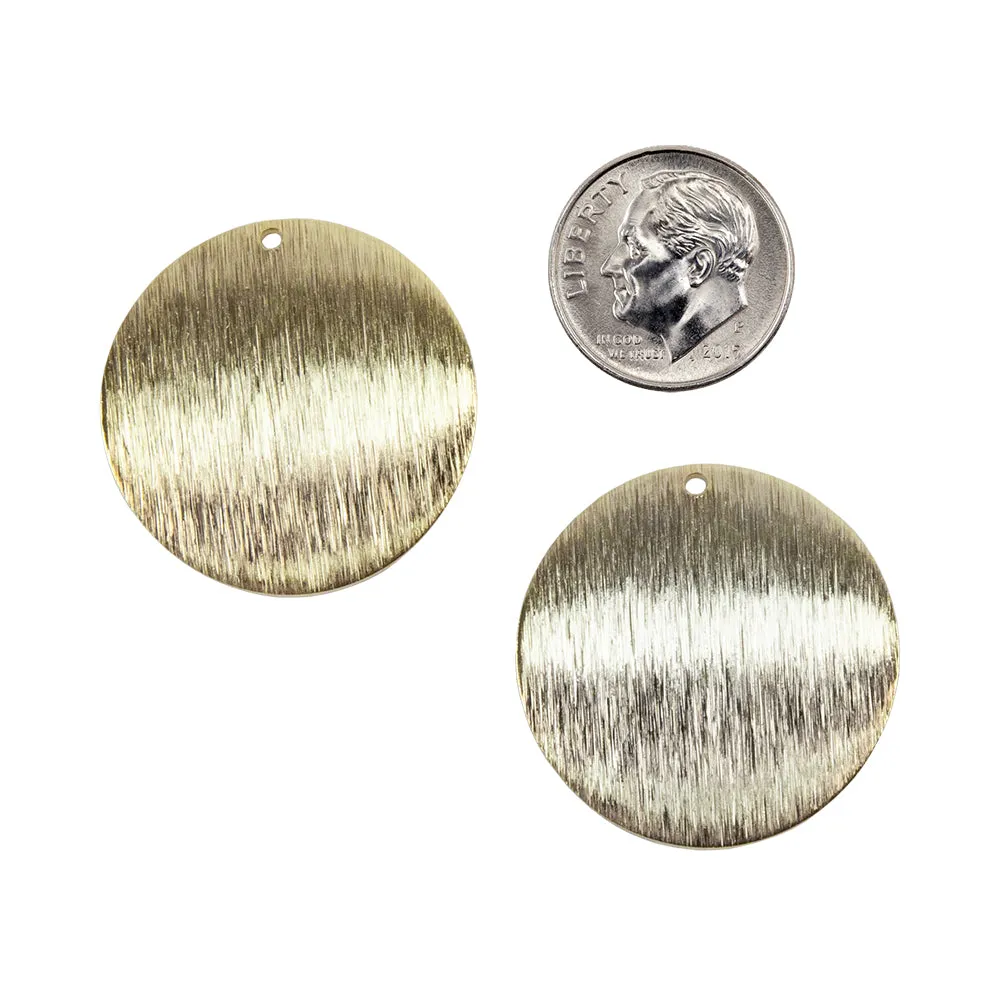 Brass Pendants - Round - Pkg/2