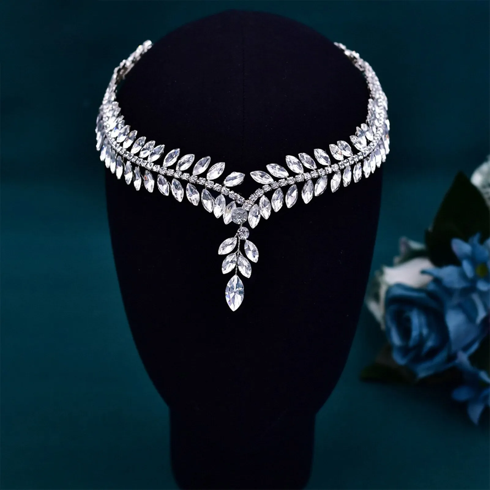 Bridal Hair Accessories l Rhinestone Wedding Forehead Headband  l Hair Comb l Hair Chain HP-03