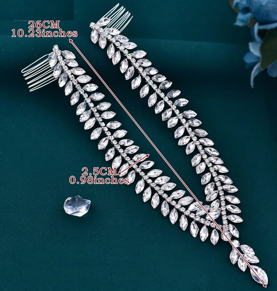 Bridal Hair Accessories l Rhinestone Wedding Forehead Headband  l Hair Comb l Hair Chain HP-03