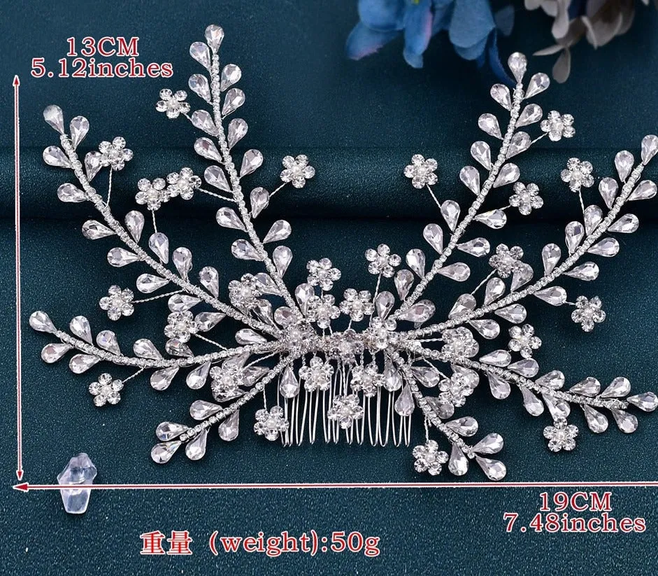 Bridal Hair Accessories l Rhinestone Wedding Forehead Headband  l Hair Comb l Hair Chain HP-07