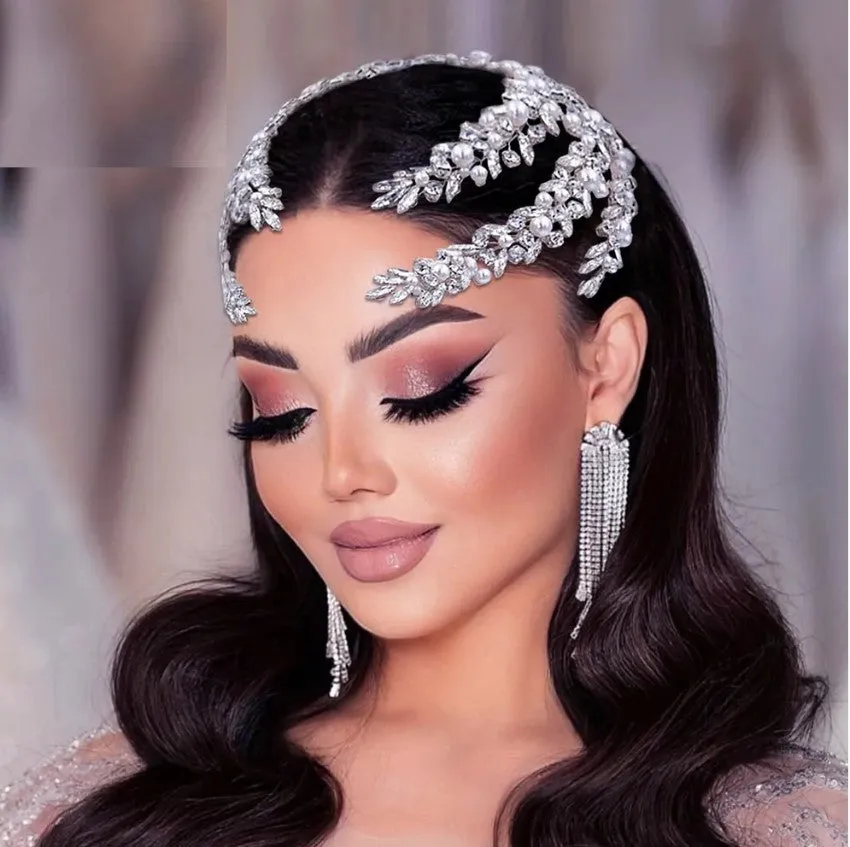 Bridal Hair Accessories l Rhinestone Wedding Forehead Headband  l Hair Comb l Hair Chain HP-08