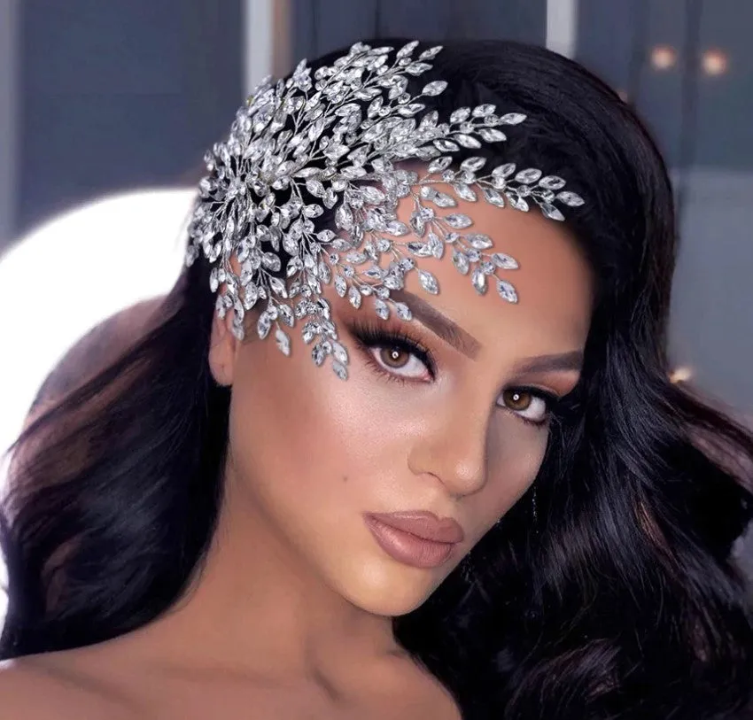 Bridal Hair Accessories l Rhinestone Wedding Forehead Headband  l Hair Comb l Hair Piece HP-24