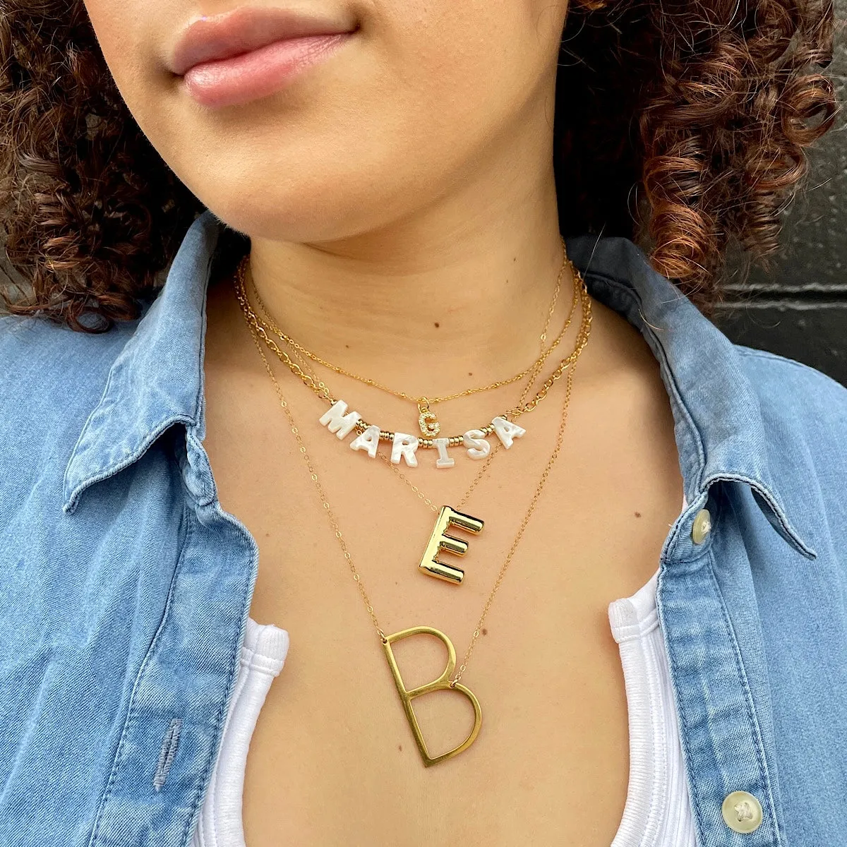 Bubble Initial Necklace