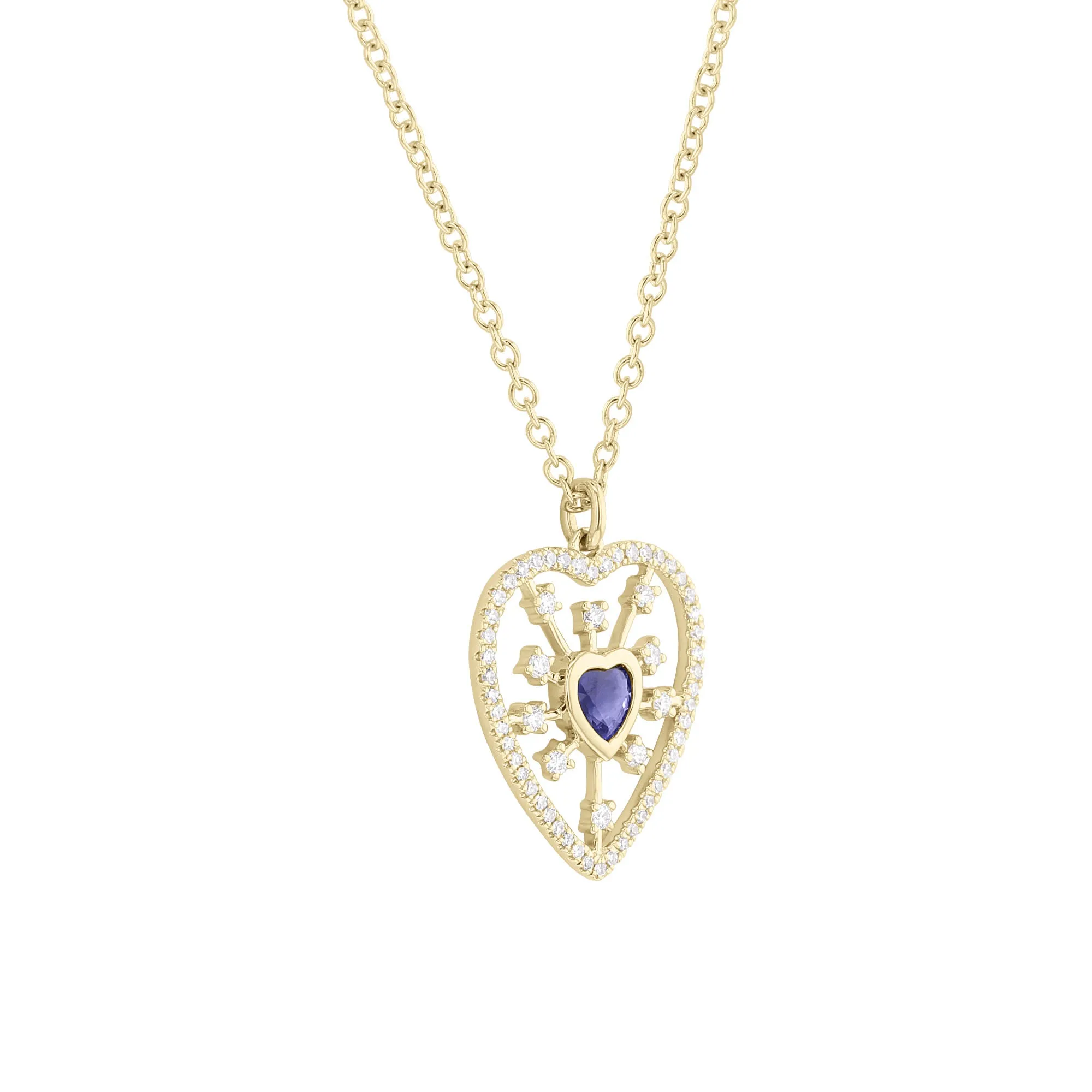 Burst of Love Sapphire and Diamond Necklace