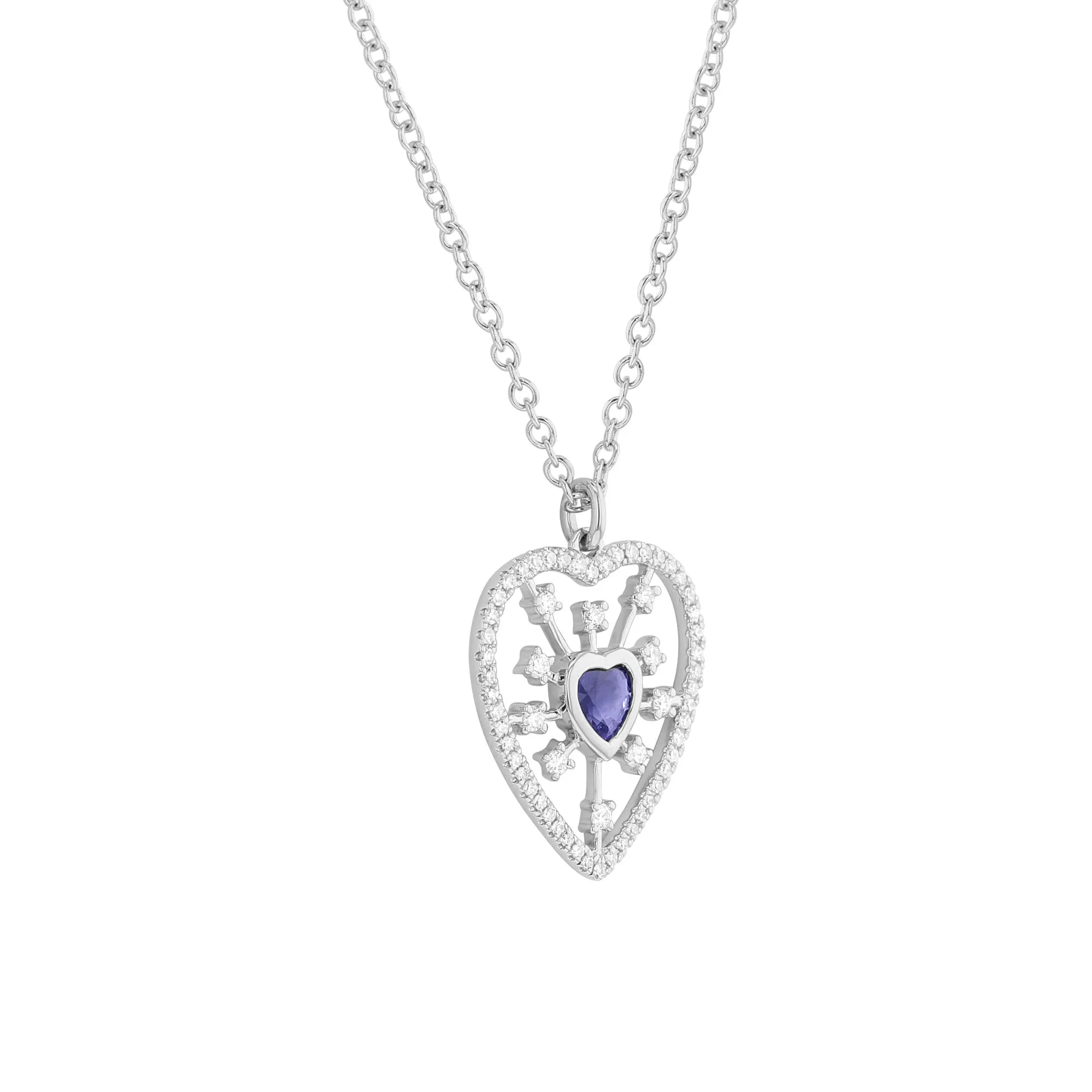 Burst of Love Sapphire and Diamond Necklace