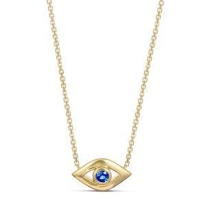 Capri Dreaming® Cora Sapphire Evil Eye Necklace | Yellow Gold