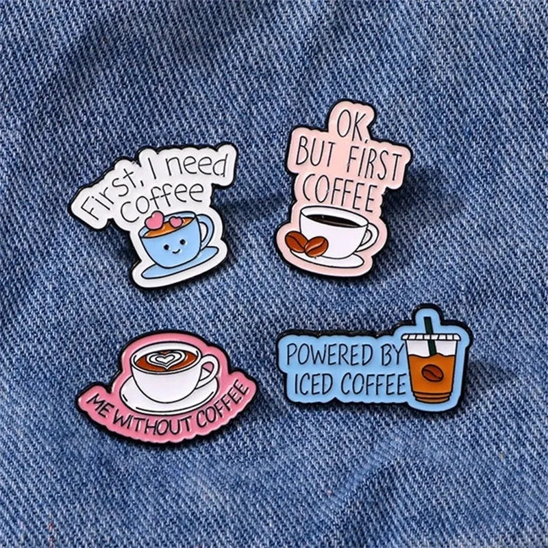 Cartoon Style Cute Modern Style Letter Cup Alloy Stamping Stoving Varnish Plating Unisex Corsage Brooches Collar Pin