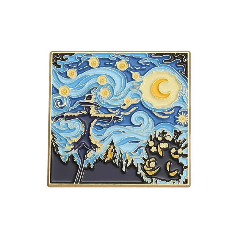 Cartoon Style Cute Modern Style Pin Cartoon Character Starry Sky Oil Painting Alloy Plating Unisex Brooches