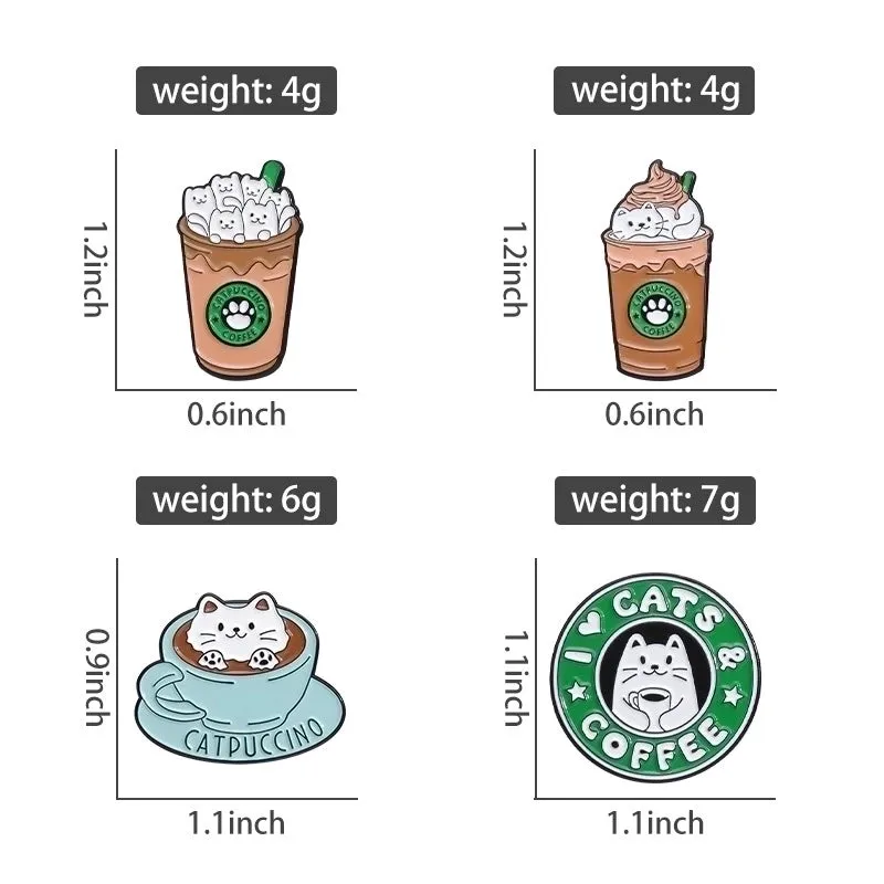 Cartoon Style Cute Modern Style Pin Letter Cup Cat Alloy Plating Unisex Brooches