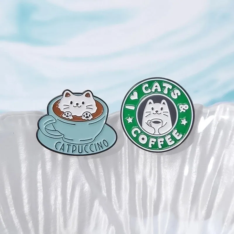 Cartoon Style Cute Modern Style Pin Letter Cup Cat Alloy Plating Unisex Brooches