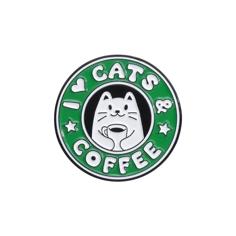 Cartoon Style Cute Modern Style Pin Letter Cup Cat Alloy Plating Unisex Brooches