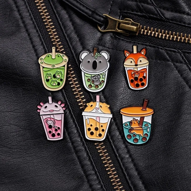 Cartoon Style Modern Style Animal Cup Alloy Stamping Stoving Varnish Plating Women's Brooches