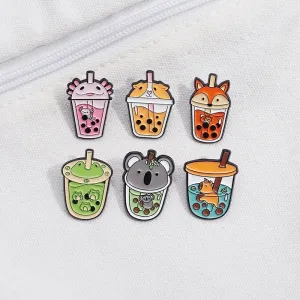 Cartoon Style Modern Style Animal Cup Alloy Stamping Stoving Varnish Plating Women's Brooches